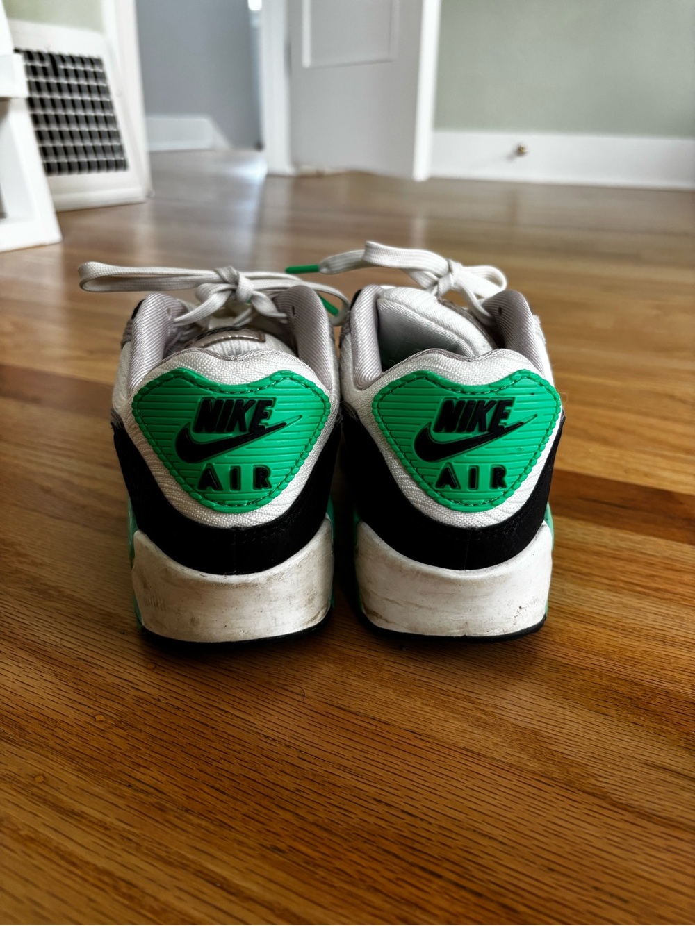 Nike Air Max Sneakers in White, Black & Green Teal Accents - Picture 4 of 7